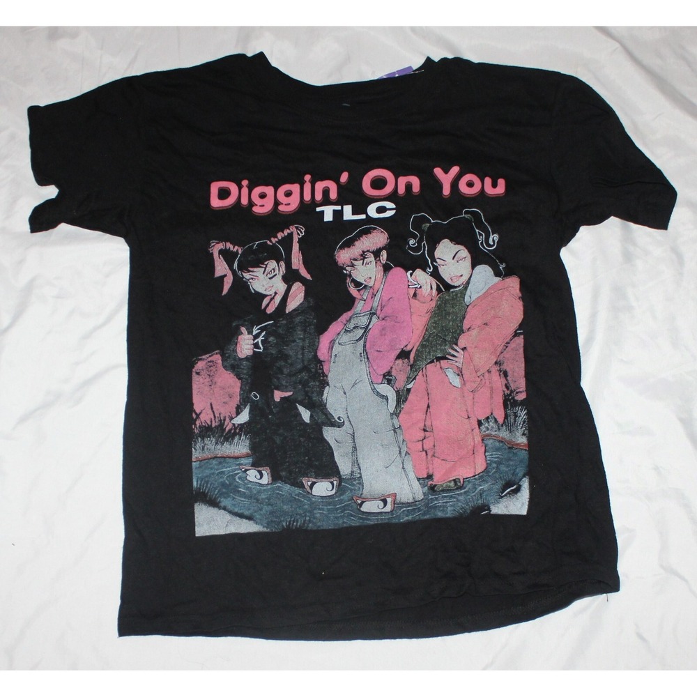 Women's TLC Diggin On You Short Sleeve Graphic T-Shirt Black Size S